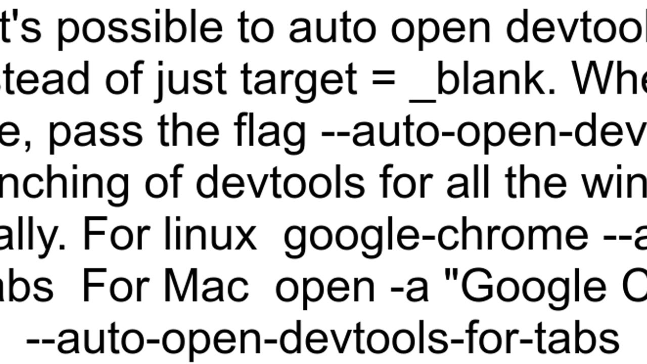 Automatically open Chrome Dev Tools with target39_blank39 link