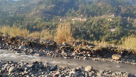 Bagh district in jammu and Kashmir a fresh morning with some clouds and sun