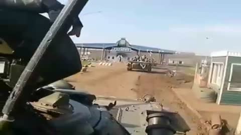 background of the occupier Russian troops break through the state border of Ukraine