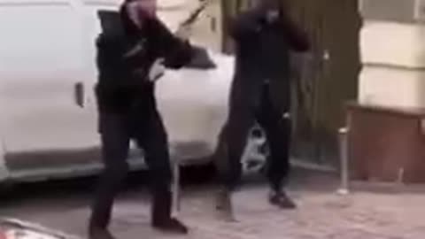 BREAKING:Shots fired with machine-gun near Ukraine's Security Service Headquarters.: