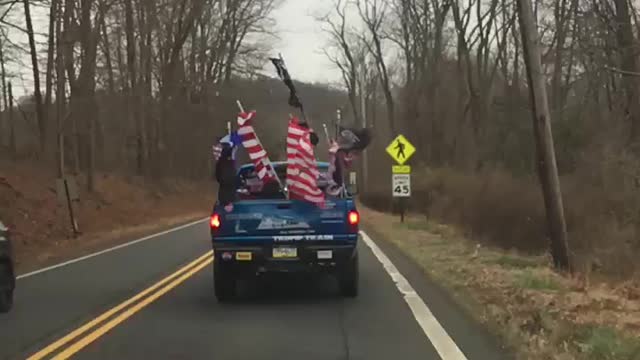 Slow mo of the trump truck in action