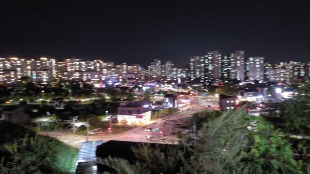 The night view of a Korean city