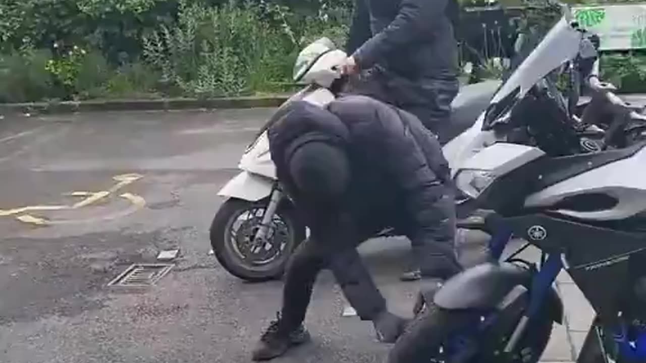 Two brave old ladies stop motorcycle thieves from stealing a bike in Leeds.