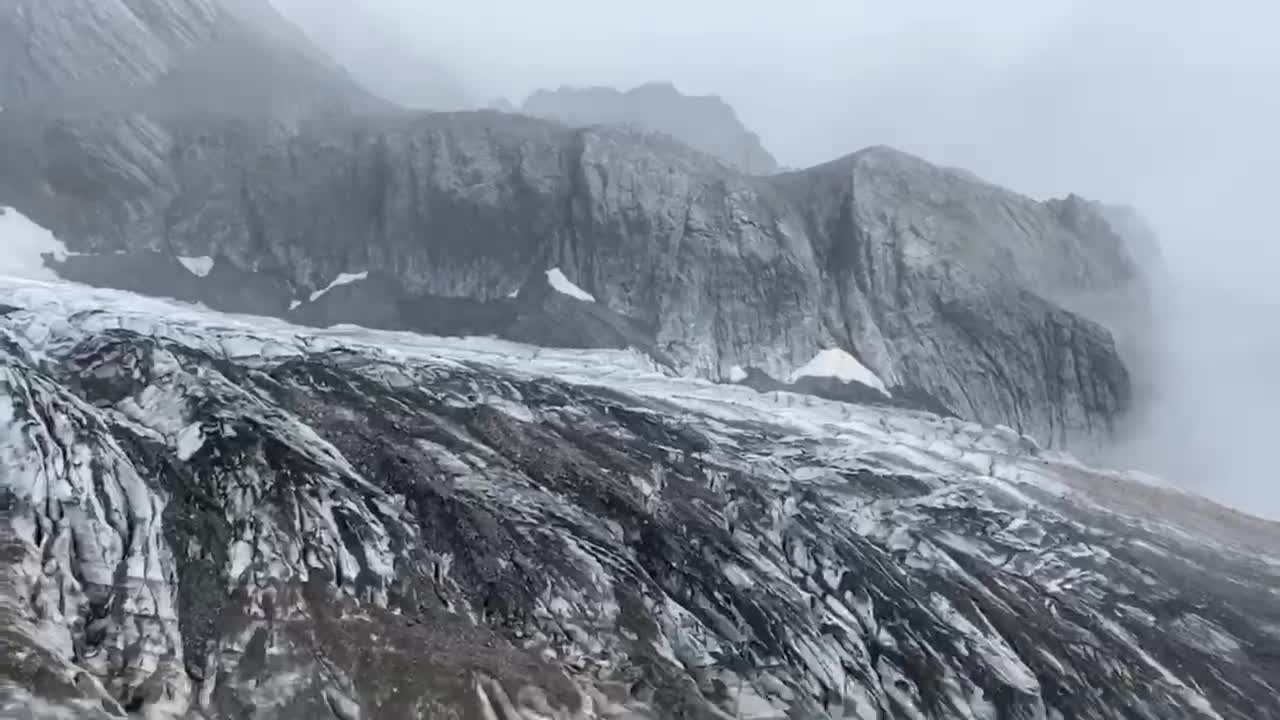 Scenery of climbing snow mountain