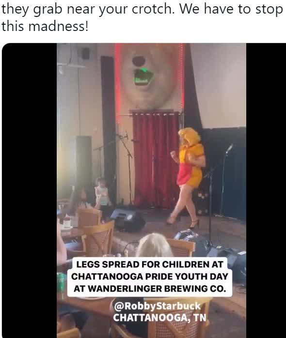 BEYOND SICK! Pedophile Drag Queen Dances While Little Girl Repeatedly Rubs Her Hand Up and Down the Crotch of “Little Mermaid” Costume While Another Drag Queen Spreads Legs Wide Open On Stage For Toddlers. These mentality ill sick F#cks need to all go