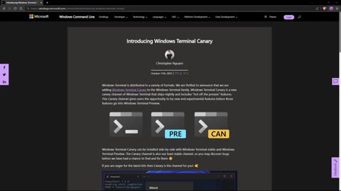 Installing Windows Terminal Canary