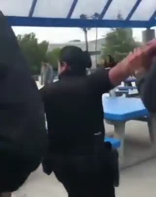 Fight starts school riot!