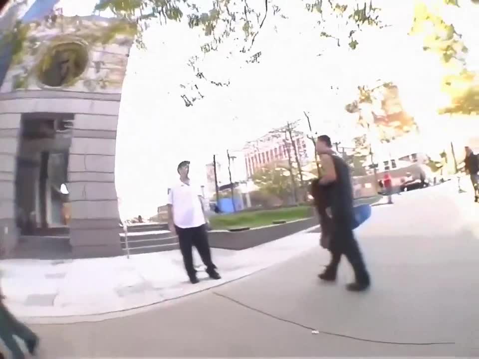 Skater guy vs Security guy