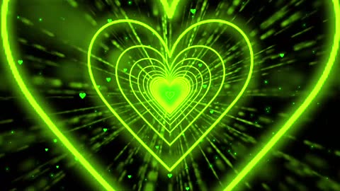 536. Heart 💚Green Heart Tunnel Neon Heart Heart