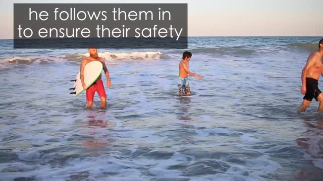 Off Duty Lifeguard Saves Two Beachgoers While Giving An Interview