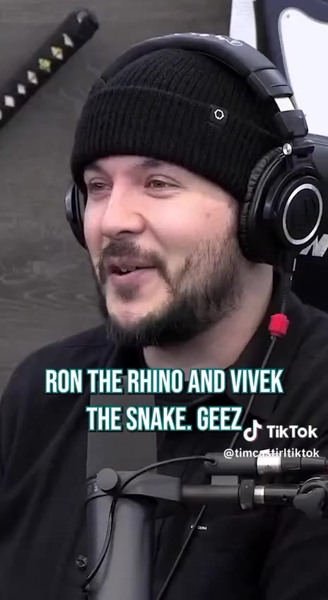 Ron the rhino and Vivek the snake