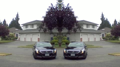 Two Black Cadillacs collide. Fun video. Short video.