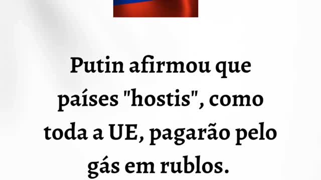 Gás será pago em rublos