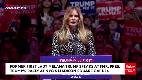 BREAKING NEWS: Melania Trump Speaks Urges Voters To Back Her Husband At Madison Square Garden Rally