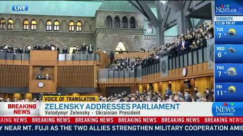 Zelensky receives 3-minute standing ovation after addressing Canada's Parliament