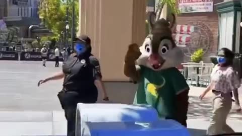 Loki Runs into Trash Can