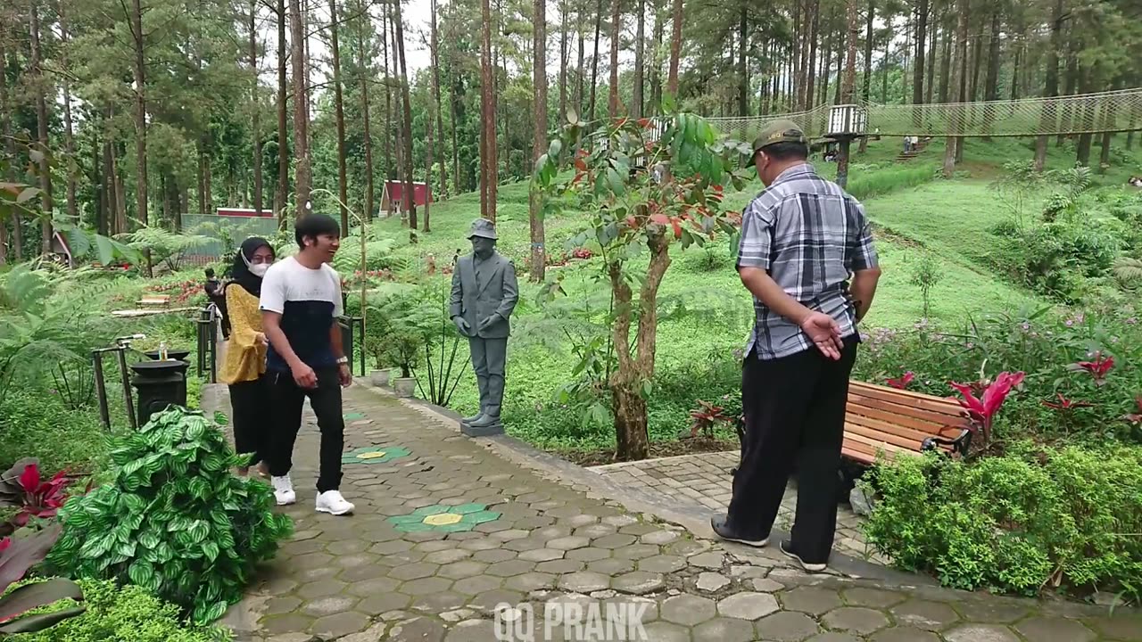 Statue prank and Bushman Prank together at same Time Funny Moments