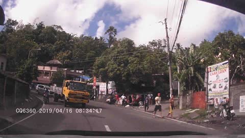 Runaway Bus Slams Parked Tricycles