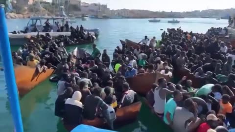 Horrific scenes at Lampedusa. The Great Replacement in all its glory.