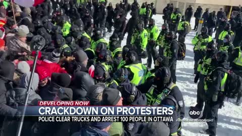 Canadian Police Crackdown On Ottawa Protestors