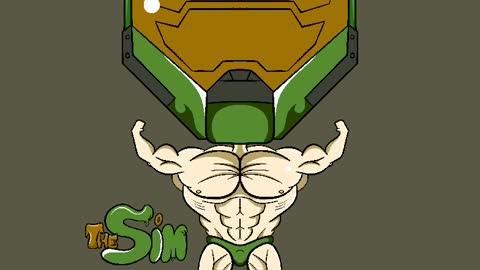 Chibi Kawaii Master Chief - TheSim Gaming Procreate Art