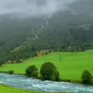 Beatiful mountains and river