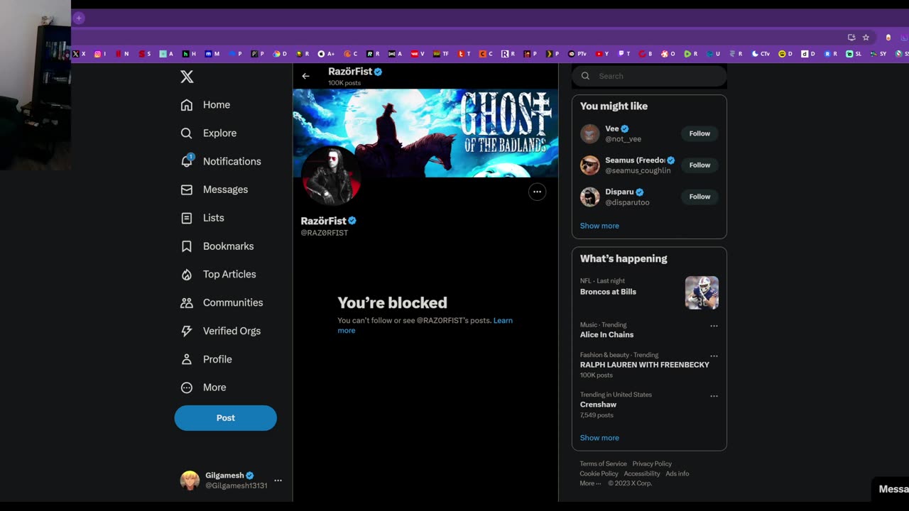 Razorfist blocked me on X