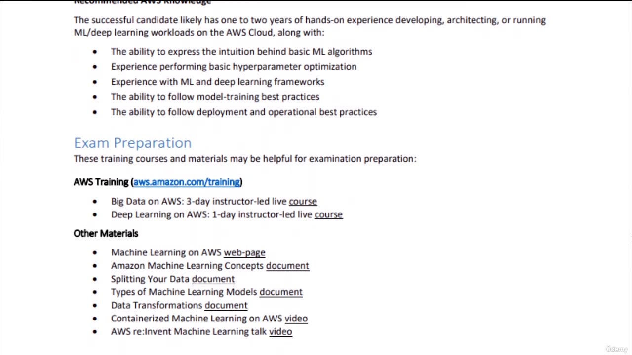 AWS Certified Machine Learning Specialty 2024 - Hands On