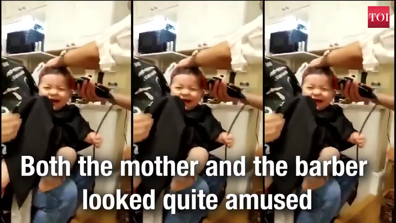 Toddler vs hair dresser unstoppable adorable Giggles