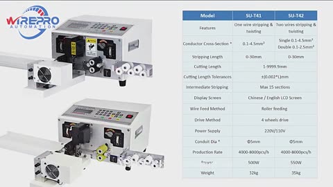 Su-t42 0.1-4.5mm2 Two Wires Automatic Electric Copper Wire Cutting Stripping Twisting Machine