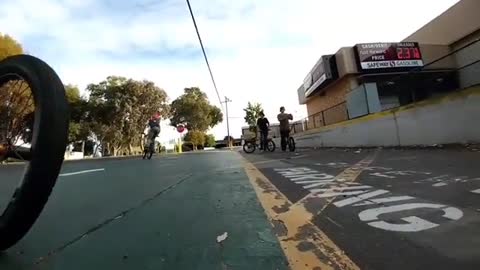 Leg stuck bowl bike faceplant