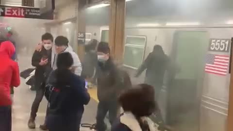 #BREAKING | New video shows initial moments following shooting on a Brooklyn Subway.