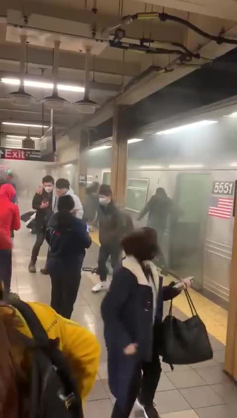 #BREAKING | New video shows initial moments following shooting on a Brooklyn Subway.