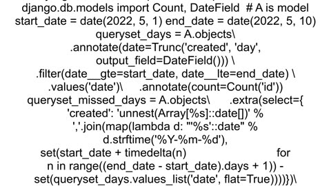 Django PostgreSQL Fill missing dates in a range