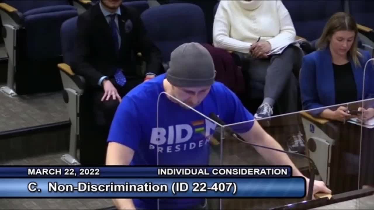 Liberal melts down about trans rights in front of mayor