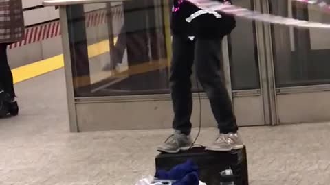 Girl hula hoop violin