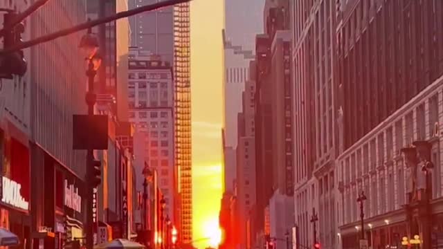 This is the sunset from Manhattan Plaza