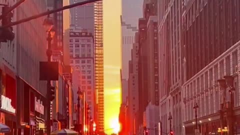 This is the sunset from Manhattan Plaza