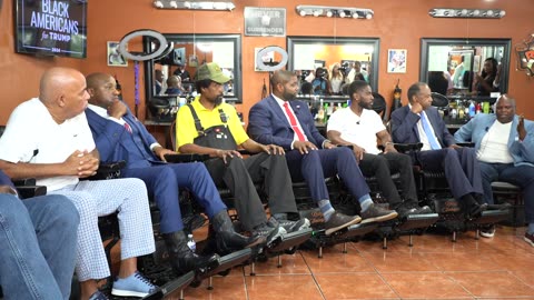Byron Donald, Wesley Hunt & Ben Carson Discuss Trump 2024 at Atlanta Barbershop!