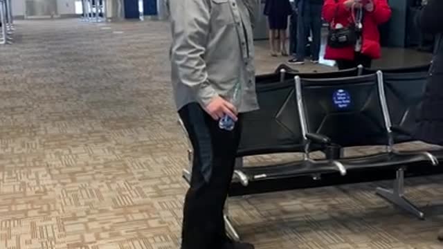 Trump Supporters stuck in airport