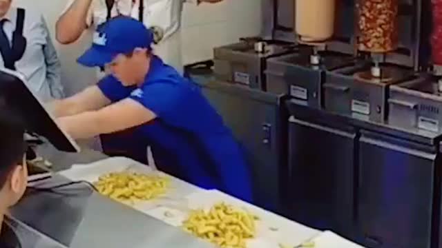 Fastest time to wrap 5 portions of chips 44. 43 secs. by Stephanie Celik