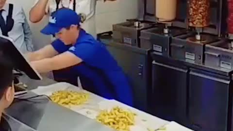 Fastest time to wrap 5 portions of chips 44. 43 secs. by Stephanie Celik