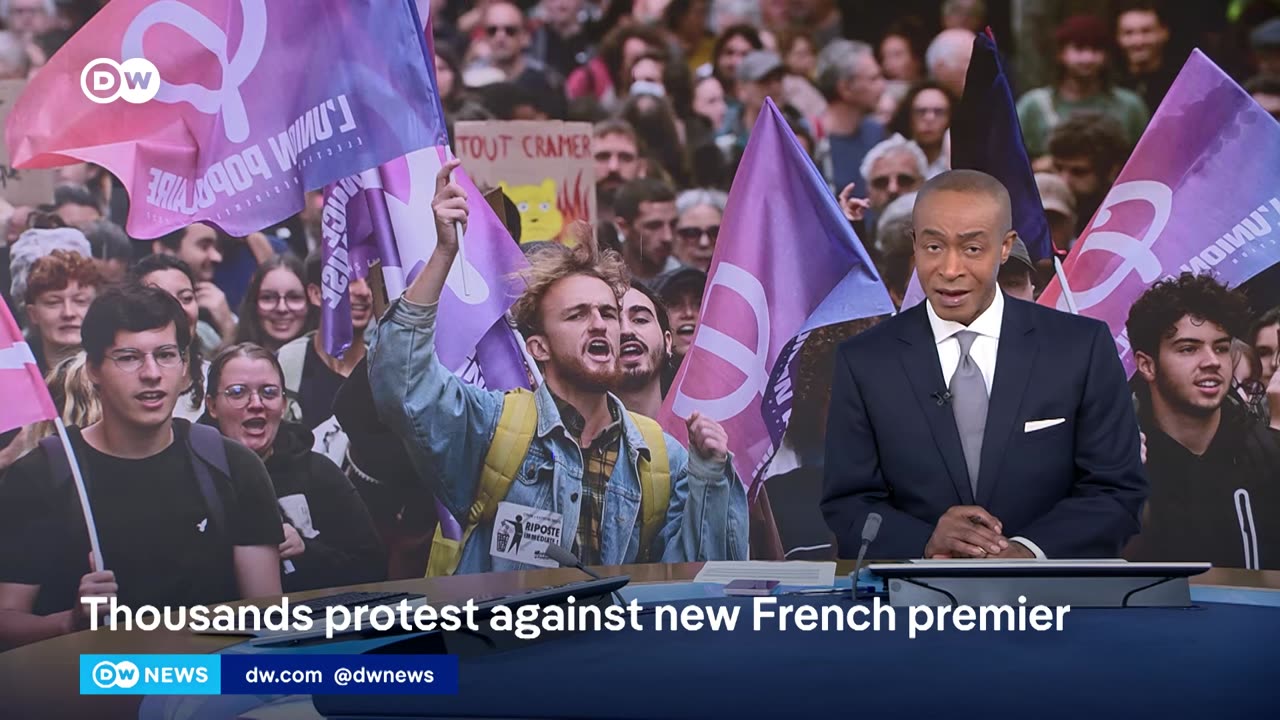 Tens of thousands rally after French President Macron picks a center-right Prime Minister | DW News