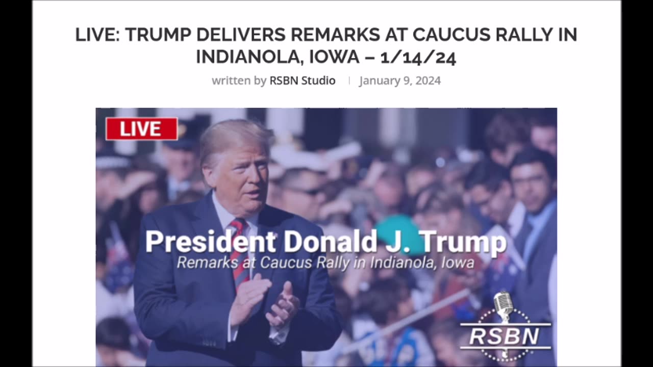 LIVE: Trump Delivers Remarks at Caucus Rally in Indianola, Iowa