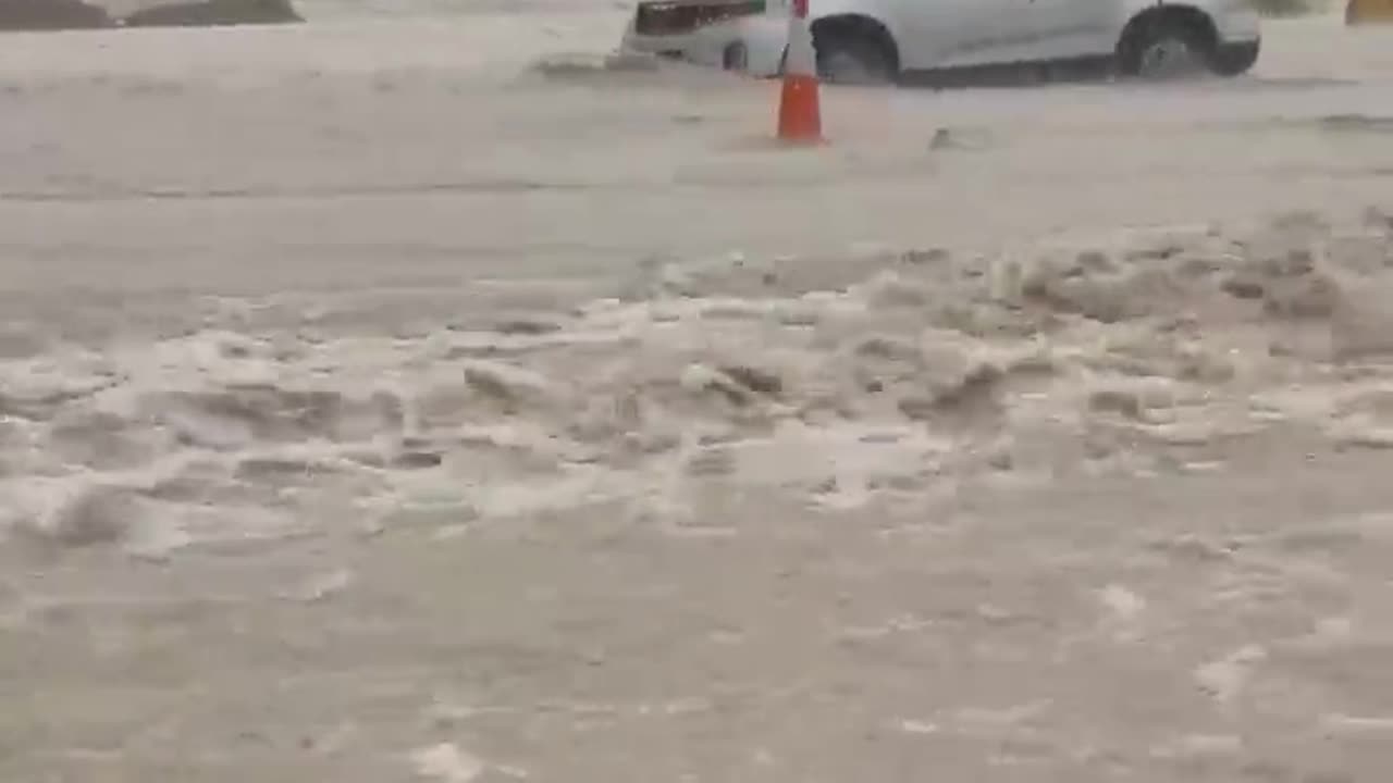 Heavy Floods In Al Shamkha Of Abu Dhabi, UAE