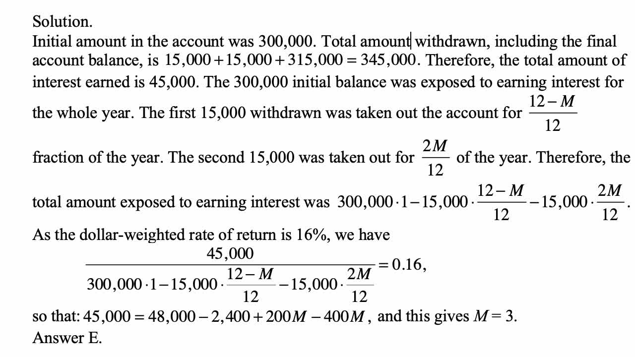 Exam FM Exercise for June 10, 2022