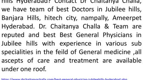 Best General Physician in Jubilee hills