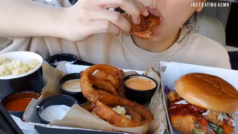 TWILIGHT ASMR best BURGER🍔compilation (ft. onion rings & fries) | burger eating/mukbang 🍔