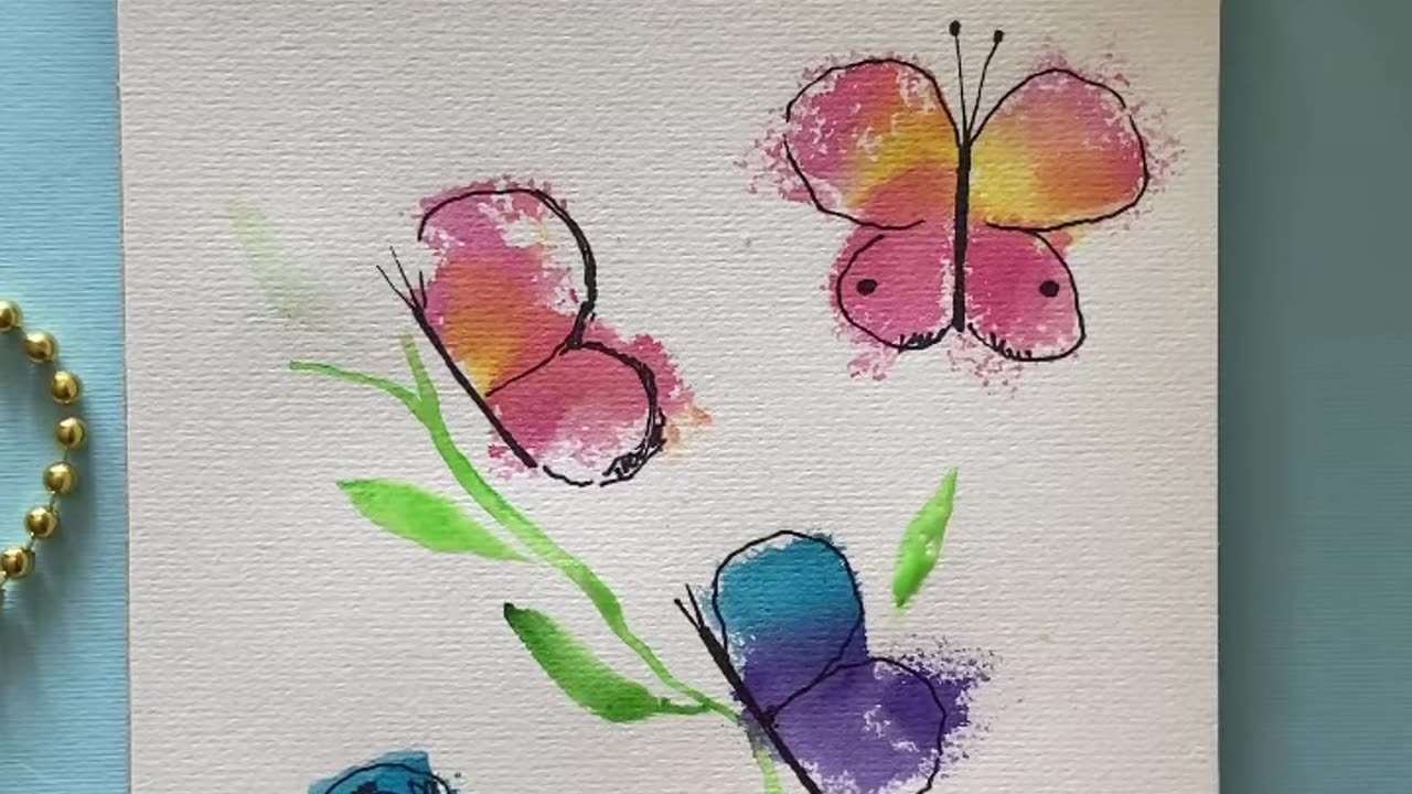 Art 🍀🦋 #shorts #trending #drawing #easy #creative #watercolor #painting #art #artist