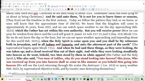 Acts 1-2 Spiritual warfare is the 43-year transition from men's subjective truth bibles to God's!